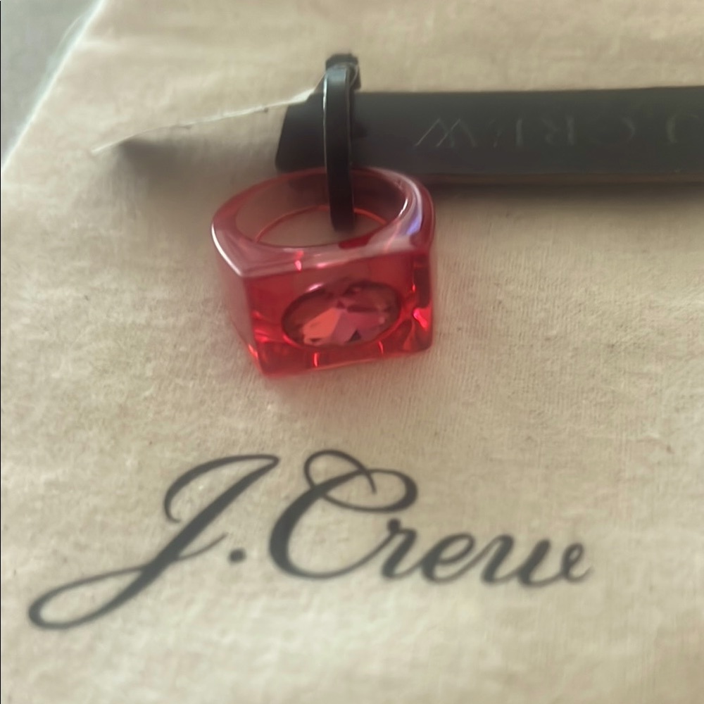 J. Crew pink lucite ring. Size 8